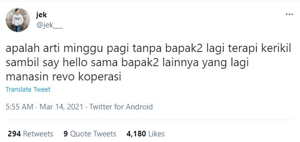 Terbaik, Kegiatan Minggu Pagi Bapak-Bapak Emang Nggak Bisa Disaingi